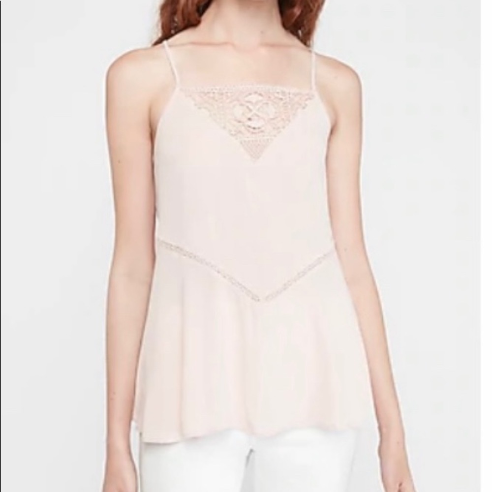 Express Blush Pink Lace High Neck Cami